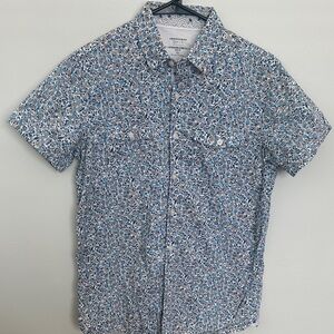 Brooks Brothers Blue and White Floral Button Down Shirt